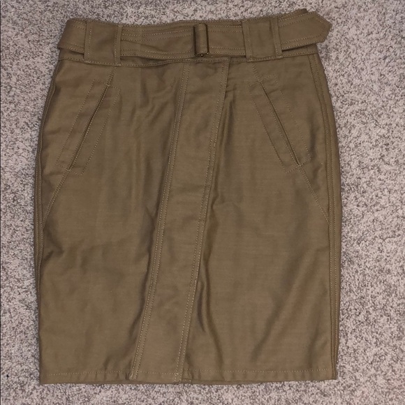 Khaki mid length LOFT skirt - Picture 1 of 2